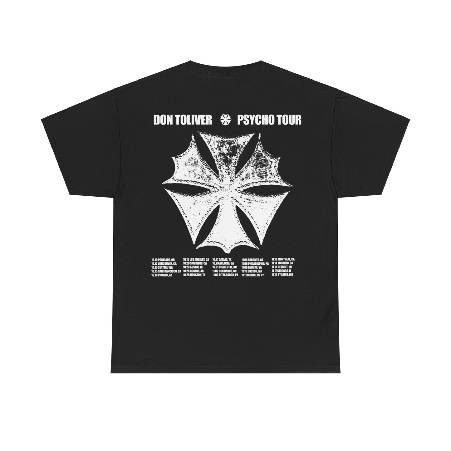 DON TOLIVER MERCH - HARDSTONE PSYCHO BLACK TOUR DATES TEE