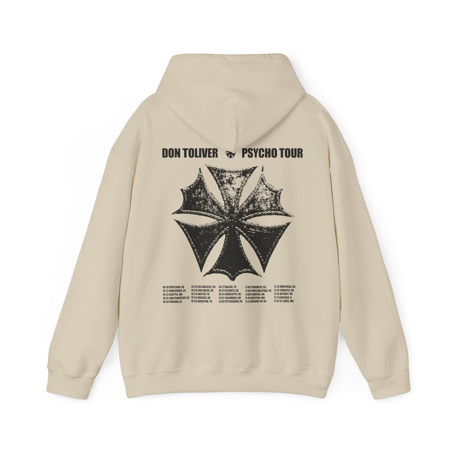 DON TOLIVER MERCH - HARDSTONE PSYCHO BEIGE SIGNATURE TOUR DATES HOODIE